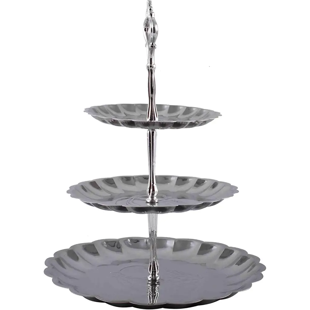 3 -Tiered Stainless Steel Cake - flatware-organizers