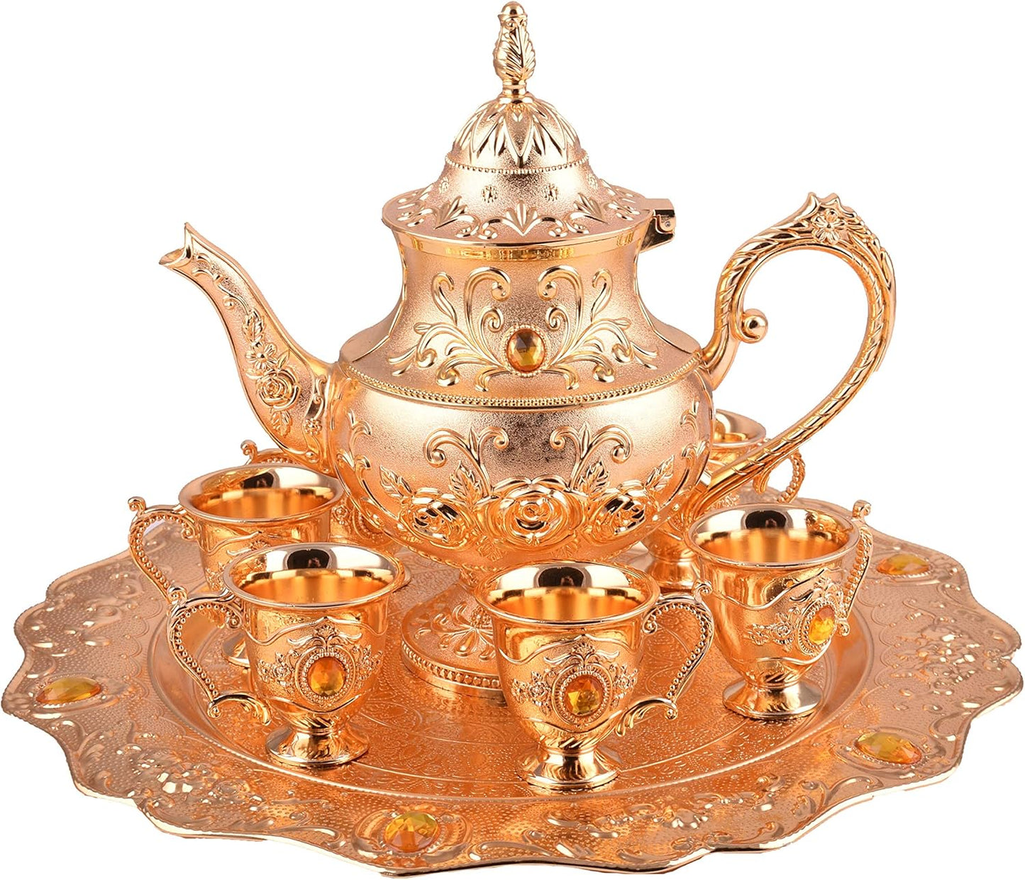 LUXURY GOLDEN TURKISH COFFEE POT SET of 9