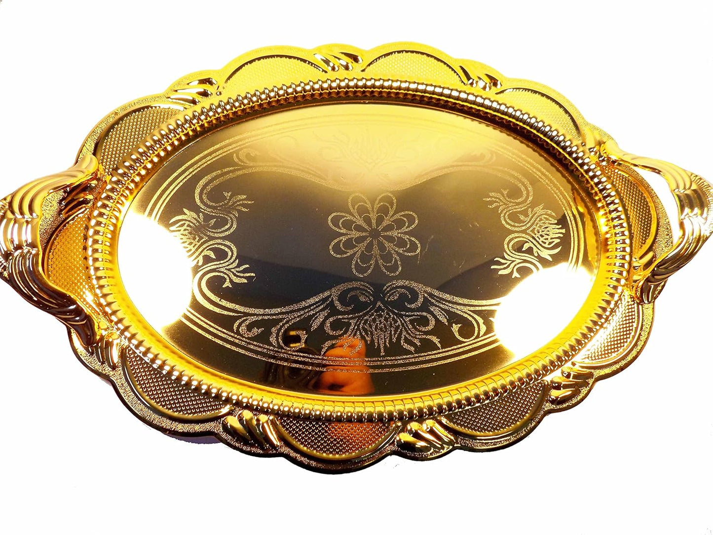 serving tray stainless set of 2