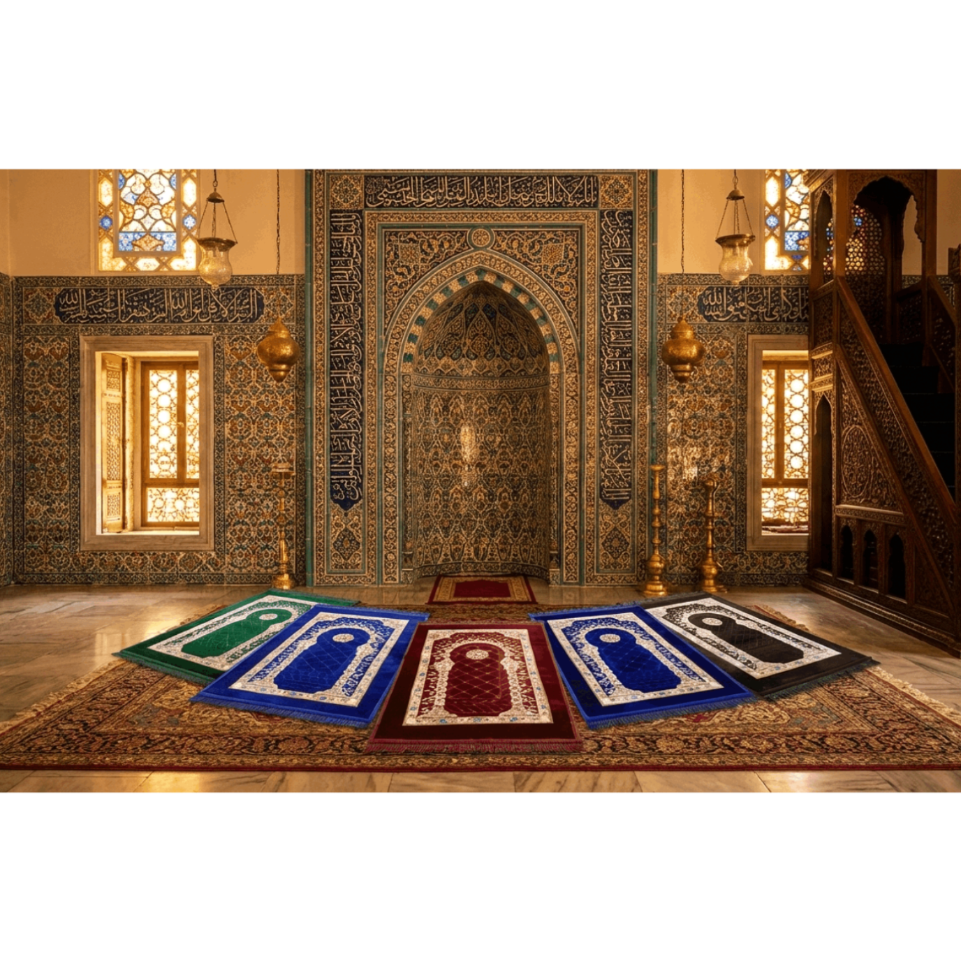 Soft Fabric Prayer Rug – Arabian Pattern, Elegant & Minimal Style