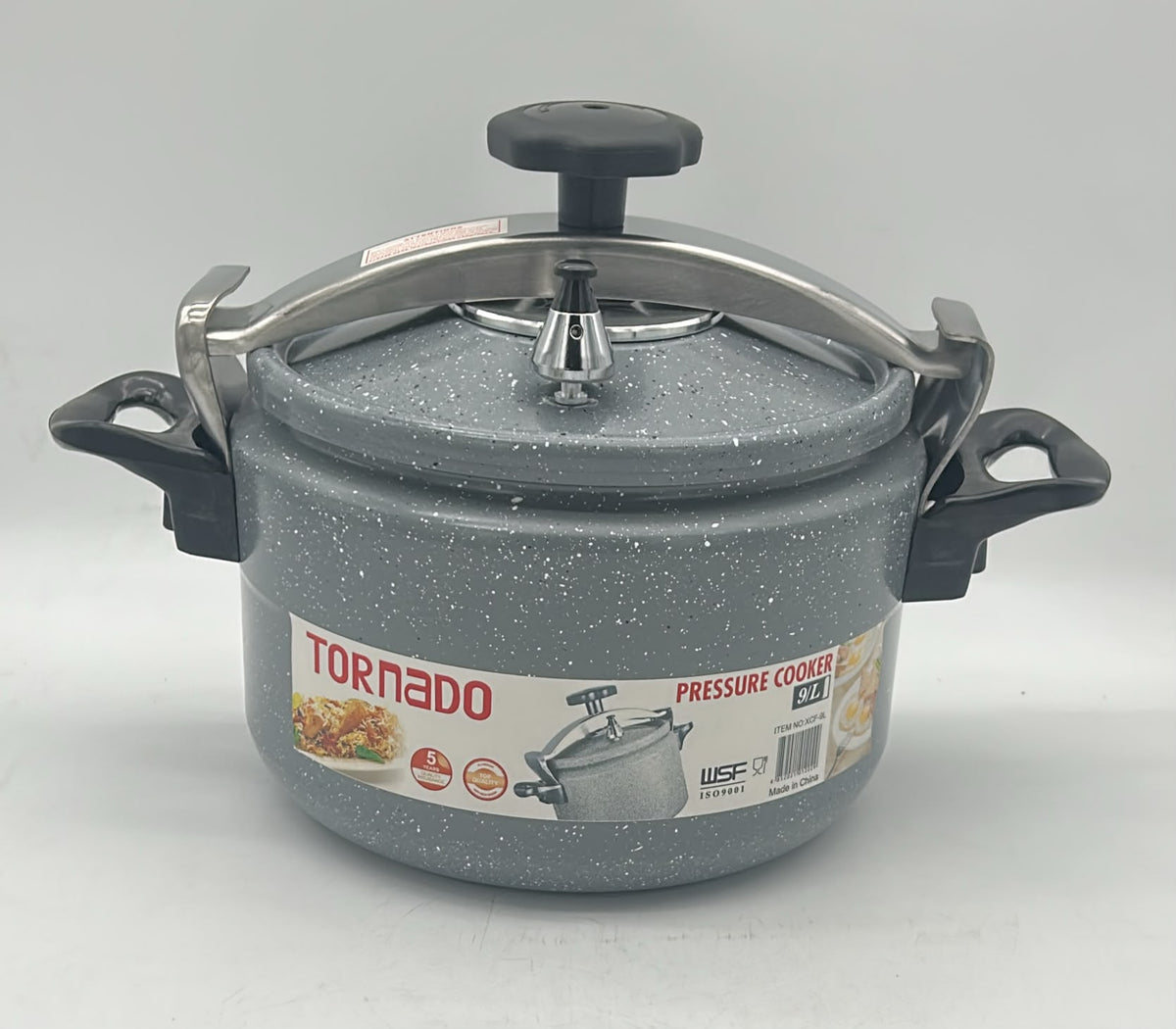 Tornado Aluminum Pressure Cooker with Locking Lid and Heat-Resistant Handles (Pick Your Color)