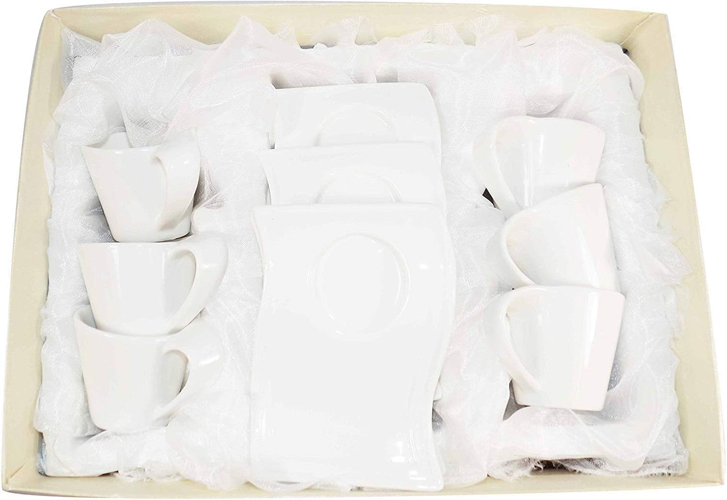 Coffee cups White Porcelain Set of 12 pieces