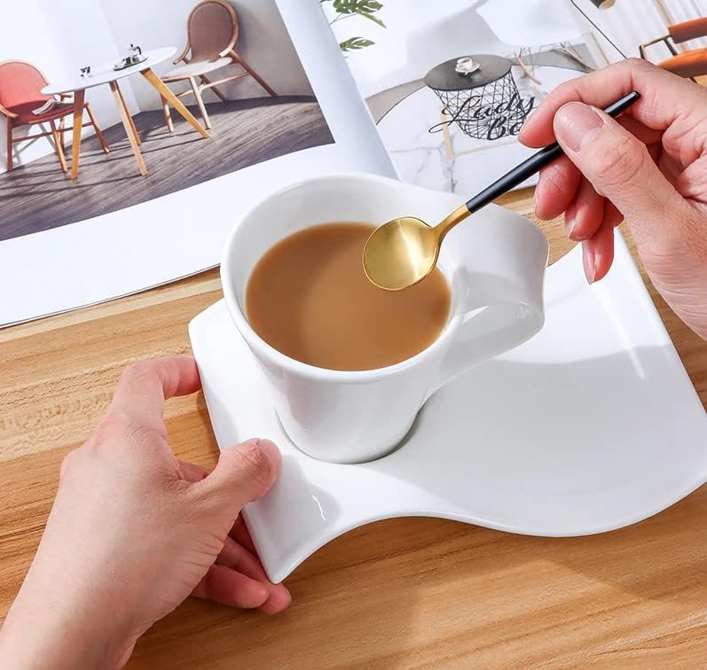 Coffee cups White Porcelain Set of 12 pieces