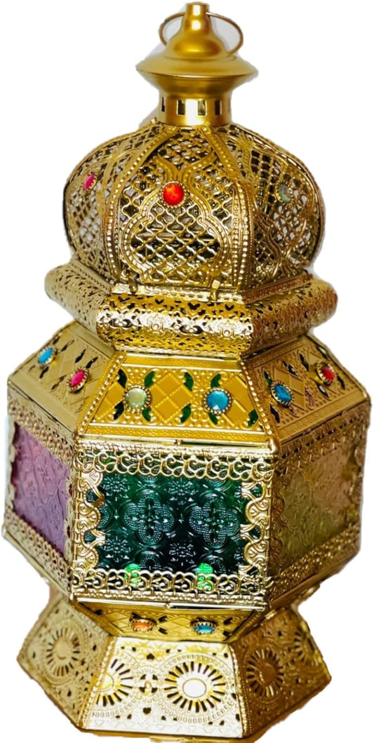 Multi-Color Big Size Glass Electric Lantern Home Decoration Ramadan Lantern