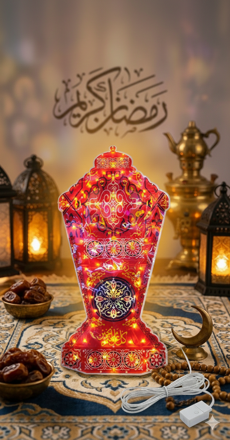 Ramadan LED Decorative Light – Table Lamp with Arabic Calligraphy