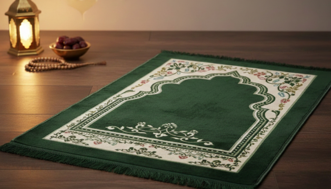 Soft Fabric Prayer Rug – Arabian Pattern, Elegant & Minimal Style